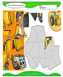 Puzzle Kes Yapıştır Çalışma Sayfaları